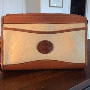 Dooney & Bourke two tone cream & tan leather bag